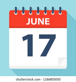 June 17 - Calendar Icon - Vector Illustration