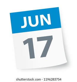 June 17 - Calendar Icon - Vector Illustration