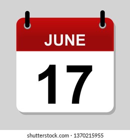 June 17 , calendar icon vector illustration