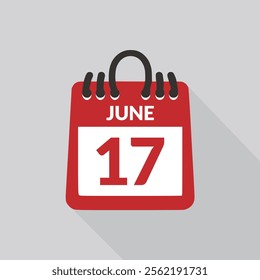 June 17 Calendar icon vector illustration.