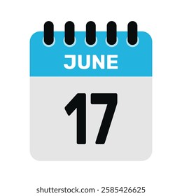 june 17 calendar icon Vector page month design