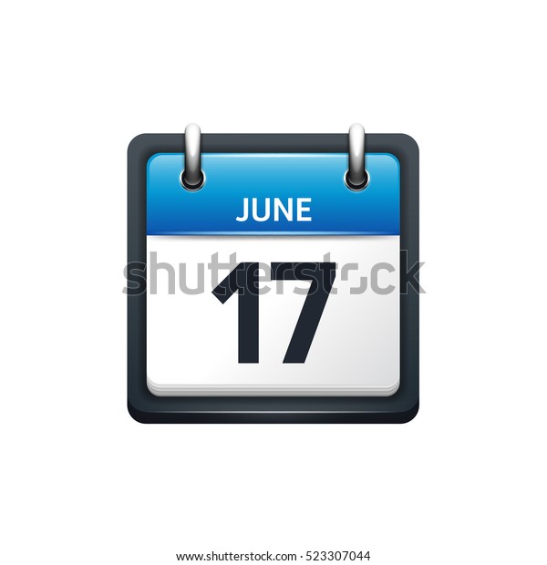 June 17 Calendar Iconvector Illustrationflat Stylemonth Stock Vector ...