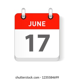 June 17 date visible on a page a day organizer calendar