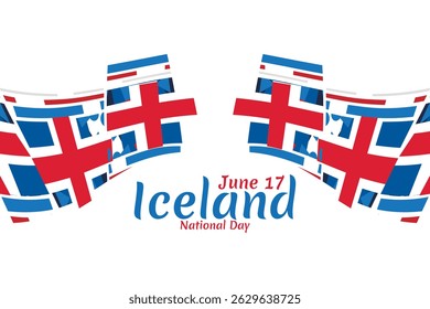 June 17, Icelandic National Day. vector illustration. Suitable for greeting card, poster and banner