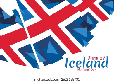 June 17, Icelandic National Day. vector illustration. Suitable for greeting card, poster and banner