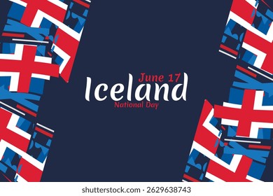 June 17, Icelandic National Day. vector illustration. Suitable for greeting card, poster and banner