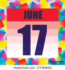 June 17 icon. For planning important day. Banner for holidays and special days. Seventeenth of june icon. Illustration.
