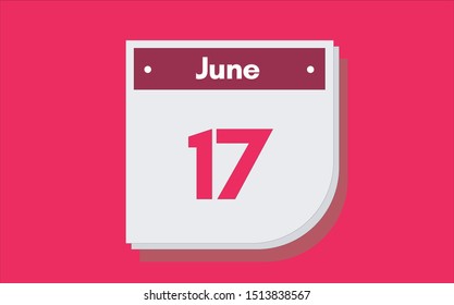 June 17th Calendar Icon Day 17 Stock Vector (Royalty Free) 1513838567