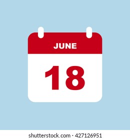 JUNE 18 calendar Icon. 