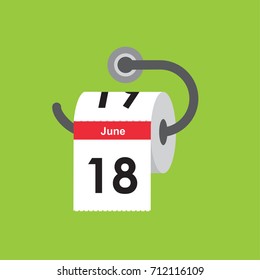 June 18. Calendar icon. Flat design. Vector illustration