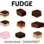 June 18 is national fudge day Vector illustration. 
Good for banner, poster, greeting card, party card, invitation, template, advertising, campaign, and social media. 
