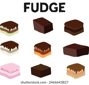 June 18 is national fudge day Vector illustration. 
Good for banner, poster, greeting card, party card, invitation, template, advertising, campaign, and social media. 
