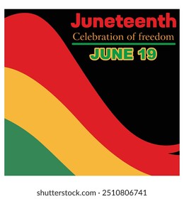  June 19 2022 African American Liberation Day. Flat vector modern illustration 