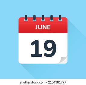 19. Juni - Kalendersymbol. Terminkalender für Termine oder Termine.
