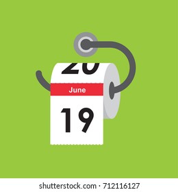 June 19. Calendar icon. Flat design. Vector illustration