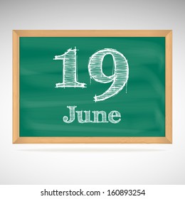 June 19, day calendar, school board, date