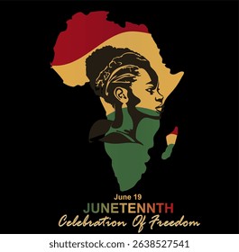 June 19. Emancipation or Freedom Day. American annual holiday banner. Juneteenth poster, June 19 Vector illustration