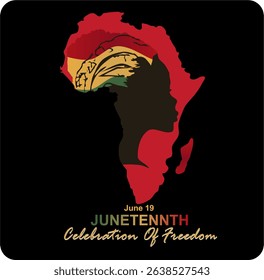June 19. Emancipation or Freedom Day. American annual holiday banner. Juneteenth poster, June 19 Vector illustration