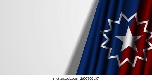 June 19 is Juneteenth Freedom day. Juneteenth flag and area for text. Great for posters, banners, social media and more. White background.
