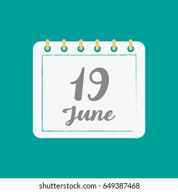 June 19.Calendar icon.
