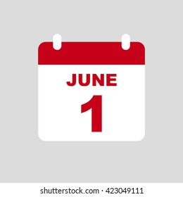 JUNE 1,calendar icon.