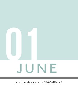 June 1st Minimal Calendar Neutral Color. Vector illustration
