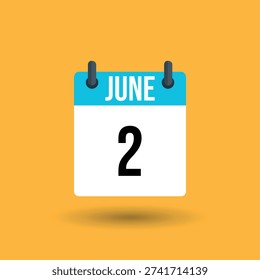June 2 calendar page date number 2