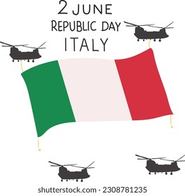 June 2 is Republic Day Italy Vector illustration.