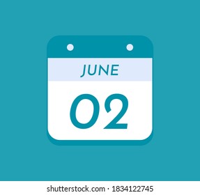 2 de junio Calendario de un solo día, 2 de junio