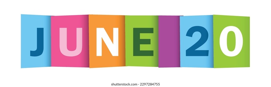 JUNE 20 colorful vector typography banner