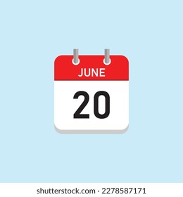 June 20 Concept Design. Vector Illustration.