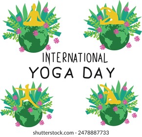 june 20 is  international yoga day vector illustration. 
Good for banner, poster, greeting card, party card, invitation, template, advertising, campaign, and social media. 
