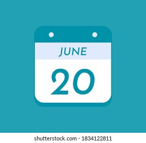June 20 Single Day Calendar, 20 June
