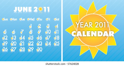 June 2011 monthly calendar