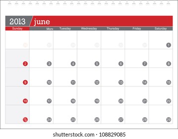 june 2013-planning calendar