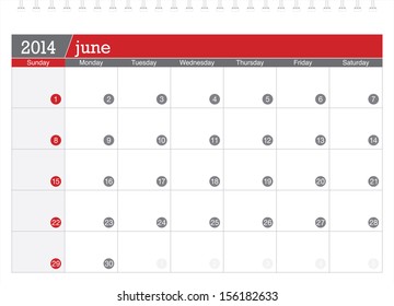 june 2014 planning calendar