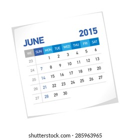 June 2015 American Calendar