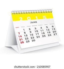 June 2015 desk calendar - vector illustration