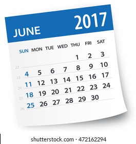 June 2017 calendar leaf - Illustration