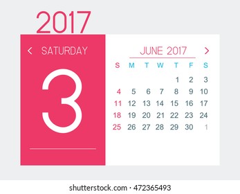 June 2017 calendar vector