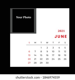 JUNI 2021 Kalender MIT SCHWARZEN HINTERGRUNDFARBEN