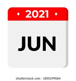 June 2021 Calendar Icon Editable, Vector.