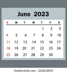 June 2023 calendar template is complete and can be changed