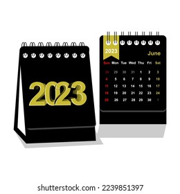 June 2023 Calendar. June 2023 Calendar vector illustration. 
Wall Desk Calendar Vector Template, 
Simple Minimal Design. Wall Calendar Template For June 2023.