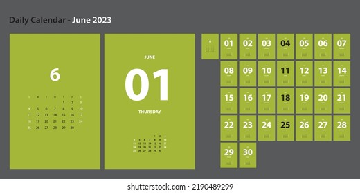 June of the 2023 daily calendar (includes calendar for the month)