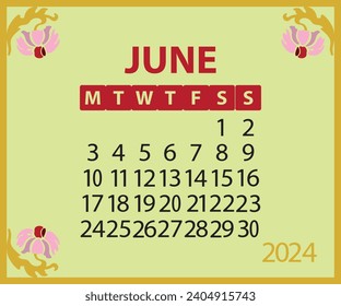 june 2024 Calendar Printable, Calendar Template 