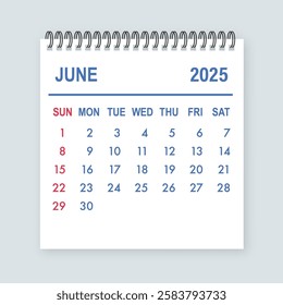 June 2025 calendar page showing days, weeks, and months for scheduling and planning