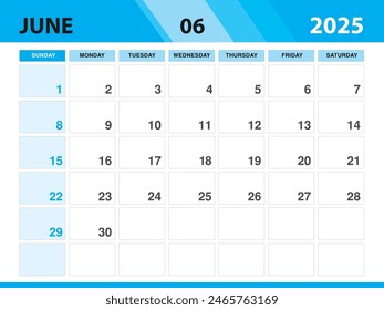 June 2025 template, Calendar 2025 template vector, planner monthly design, Desk calendar 2025, Wall calendar design, Minimal style, advertisement, poster, printing media, green background concept