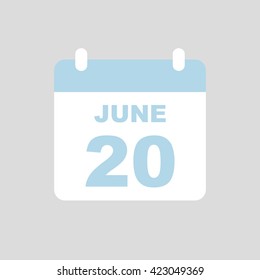 JUNE 20,calendar icon.