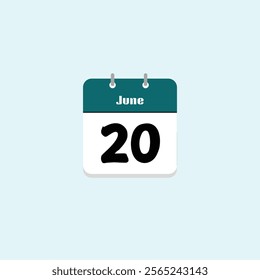 June 20th: Calendar Date Illustration